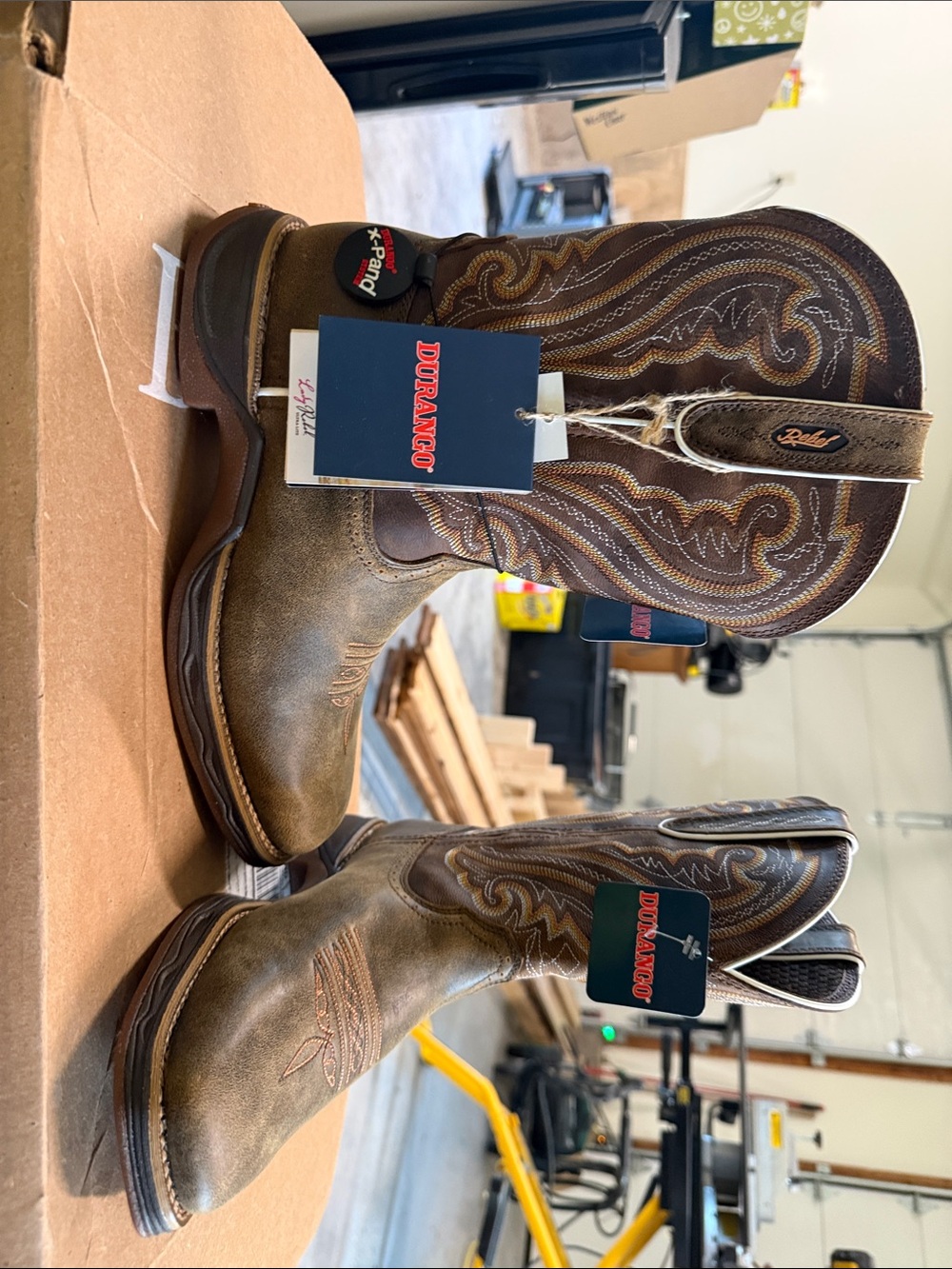 Durango Brown Western Embroidered Leather Cowboy Boots